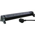 Legrand 049429 Drehbare Steckdosenleiste mit 5 Ausgängen 2P+T mit USB-A & USB-C - 3680W/16A - Schwarz