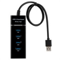 Universal 4-Port SuperSpeed USB 3.0 Hub - 25cm - Schwarz